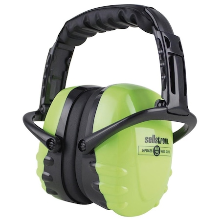 Sellstrom HPD425 Over-the-Head Ear Muffs, Hi-Vis Green S23407